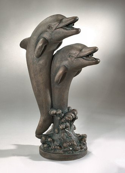 Double Dolphins Sculpture Plumbed Water Feature Spitter